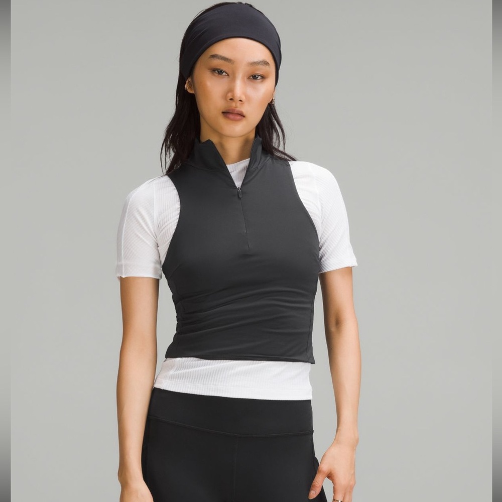 LULULEMON Tight Fit Lined Half Zip Tank - Size 8 - Black - NWT